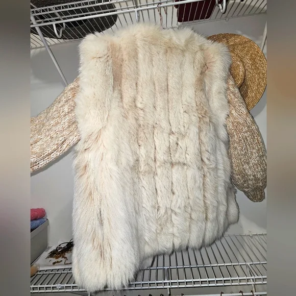 Real Genuine Fox Fur coat jacket vest fluffy trendy luxury 2 in 1 - Picture 5 of 9